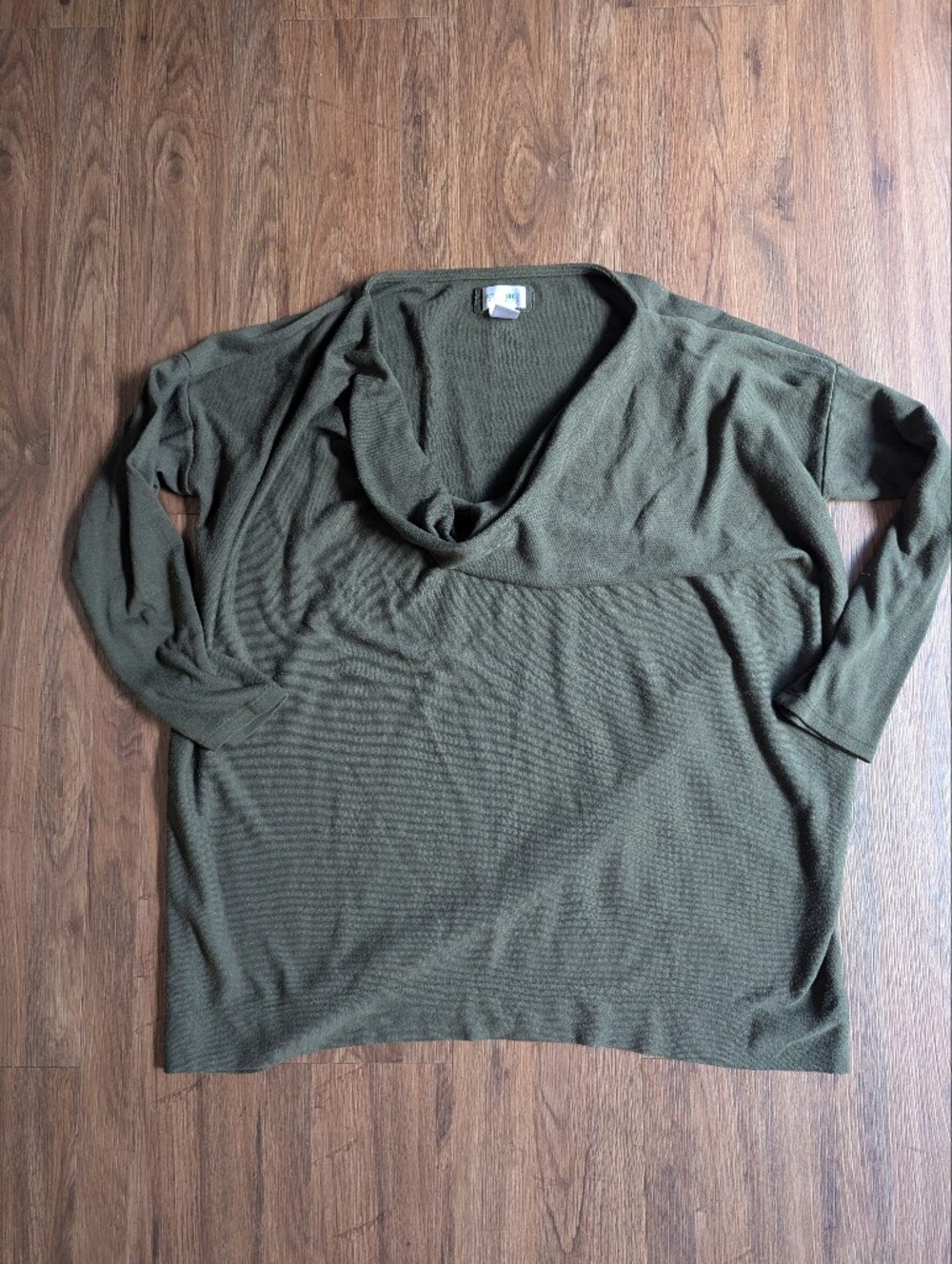 Motherhood Maternity Olive Green Draped Neck Shirt Sz S/M
